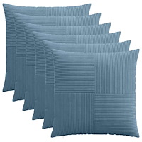 vidaXL Kuddöverdrag 6 st ALMELO Blå 65 x 65 cm manchester