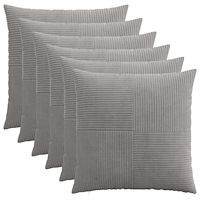 vidaXL Kuddöverdrag 6 st ALMELO Ljusgrå 70 x 70 cm manchester