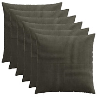 vidaXL Kuddöverdrag 6 st ALMELO Antracit 80 x 80 cm manchester