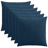 vidaXL Kuddöverdrag 6 st ALMELO Mörkblå 80 x 80 cm manchester