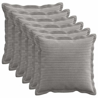 vidaXL Kuddöverdrag 6 st HOUTEN Ljusgrå 30 x 30 cm manchester