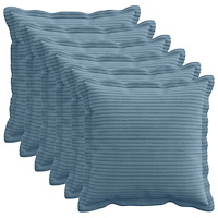 vidaXL Kuddöverdrag 6 st HOUTEN Blå 30 x 30 cm manchester