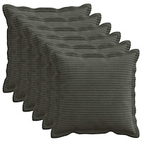 vidaXL Kuddöverdrag 6 st HOUTEN Antracit 30 x 30 cm manchester