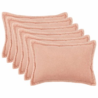 vidaXL Kuddöverdrag 6 st HOUTEN Rosa 30 x 50 cm Bouclé