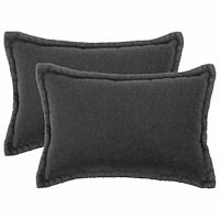 vidaXL Kuddöverdrag 2 st HOUTEN Mörkgrå 30 x 50 cm Bouclé