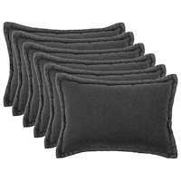 vidaXL Kuddöverdrag 6 st HOUTEN Mörkgrå 30 x 50 cm Bouclé
