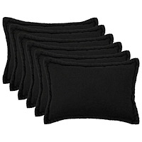 vidaXL Kuddöverdrag 6 st HOUTEN Svart 30 x 50 cm Bouclé
