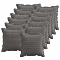 vidaXL Kuddöverdrag 12 st HOUTEN Mörkgrå 40 x 40 cm manchester