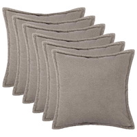 vidaXL Kuddöverdrag 6 st HOUTEN Ljusgrå 40 x 40 cm Bouclé
