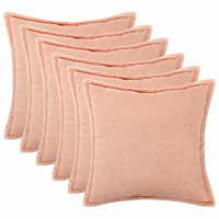 vidaXL Kuddöverdrag 6 st HOUTEN Rosa 40 x 40 cm Bouclé