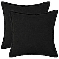 vidaXL Kuddöverdrag 2 st HOUTEN Svart 40 x 40 cm Bouclé