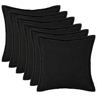 vidaXL Kuddöverdrag 6 st HOUTEN Svart 40 x 40 cm Bouclé