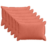vidaXL Kuddöverdrag 6 st HOUTEN Röd orange 40 x 60 cm manchester