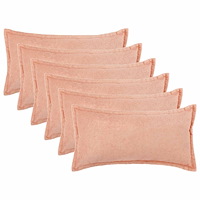 vidaXL Kuddöverdrag 6 st HOUTEN Rosa 40 x 70 cm Bouclé