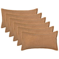 vidaXL Kuddöverdrag 6 st HOUTEN Beige 40 x 70 cm Bouclé