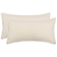 vidaXL Kuddöverdrag 2 st HOUTEN Gräddvit 40 x 80 cm Bouclé