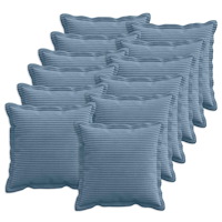 vidaXL Kuddöverdrag 12 st HOUTEN Blå 45 x 45 cm manchester