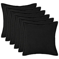 vidaXL Kuddöverdrag 6 st HOUTEN Svart 50 x 50 cm Bouclé