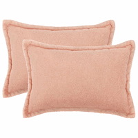 vidaXL Kuddöverdrag 2 st HOUTEN Rosa 50 x 70 cm Bouclé