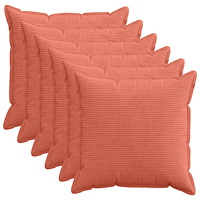 vidaXL Kuddöverdrag 6 st HOUTEN Röd orange 65 x 65 cm manchester
