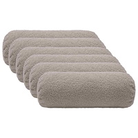 vidaXL Kuddöverdrag 6 st HEERLEN Ljusgrå Ø 15 x 40 cm Bouclé
