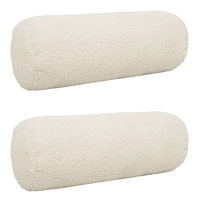 vidaXL Kuddöverdrag 2 st HEERLEN Gräddvit Ø 15 x 40 cm Bouclé