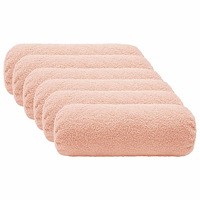 vidaXL Kuddöverdrag 6 st HEERLEN Rosa Ø 15 x 40 cm Bouclé