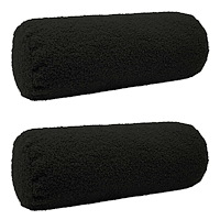 vidaXL Kuddöverdrag 2 st HEERLEN Svart Ø 15 x 40 cm Bouclé