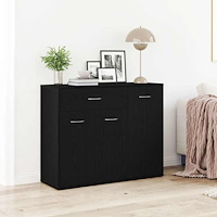 vidaXL Skänk svart ek 88x30x70 cm konstruerat trä