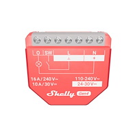 Allterco Robotics Shelly 1PM Gen4 - reläomkopplare - 802.11b/g/n/ax, Bluetooth 5.0, ZigBee - röd, musgrå