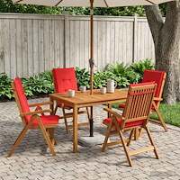 vidaXL 5-Piece Garden Dining Set Naturlig Massivt Akaciaträ