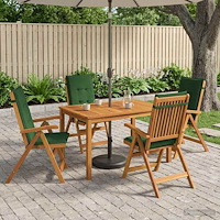 vidaXL 5-Piece Garden Dining Set Naturlig Massivt Akaciaträ