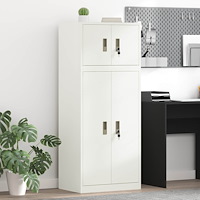 vidaXL Förvaringsskåp 2 st Vit 60 x 40 x 145 cm Stål Låsbar