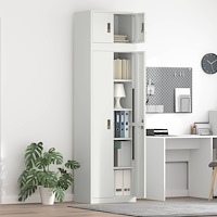 vidaXL Förvaringsskåp 2 st Vit 60 x 40 x 220 cm Stål Låsbar