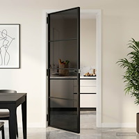 vidaXL Inredningsdörr 83 x 201,5 cm Härdat Glas och Aluminium