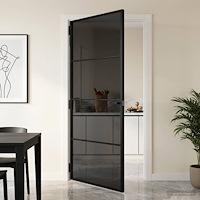 vidaXL Inredningsdörr 93 x 201,5 cm Härdat Glas och Aluminium