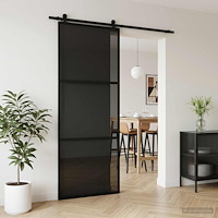 vidaXL Skjutdörr 76 x 205 cm Härdat Glas och Aluminium