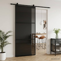 vidaXL Skjutdörr 90 x 205 cm Härdat Glas och Aluminium