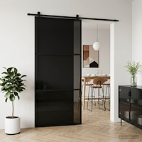 vidaXL Skjutdörr 102 x 205 cm Härdat Glas och Aluminium