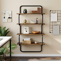 vidaXL 4-Tier Vägghylla Rökt ek 40 x 24,5 x 104 cm Konstruerat trä