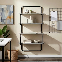 vidaXL 4-Tier Vägghylla Grå Sonoma 40 x 24,5 x 104 cm Konstruerat trä