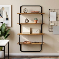 vidaXL 4-Tier Vägghylla Gammalt trä 40 x 24,5 x 104 cm Konstruerat trä