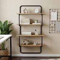 vidaXL 4-Tier Vägghylla Artisan-ek 40 x 24,5 x 104 cm Konstruerat trä
