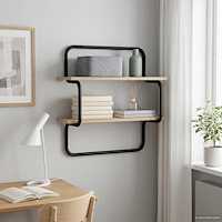 vidaXL Vägghylla med 2 plan Sonoma-ek 80 x 24,5 x 61 cm