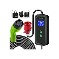 Qoltec Qoltec Mobile EV-laddningsstation - med 2-i-1 Typ 2 justering, bärbar, LCD, LED - IEC 62196-2 (Mennekes) - 11 kW