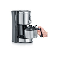 Severin SEVERIN KA 4845 TypeSwitch - kaffemaskin - borstat stål/svart