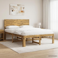 vidaXL Dubbel sängram med huvudgavel ROSTOCK Vit 135 x 190 cm