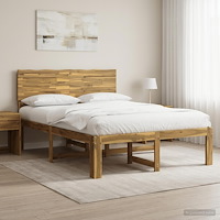 vidaXL Dubbel sängram med huvudgavel ROSTOCK Vit 140 x 190 cm