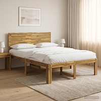 vidaXL Dubbel sängram med huvudgavel ROSTOCK Vit 140 x 200 cm
