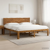 vidaXL Dubbel sängram med huvudgavel ROSTOCK Naturlig 180 x 200 cm